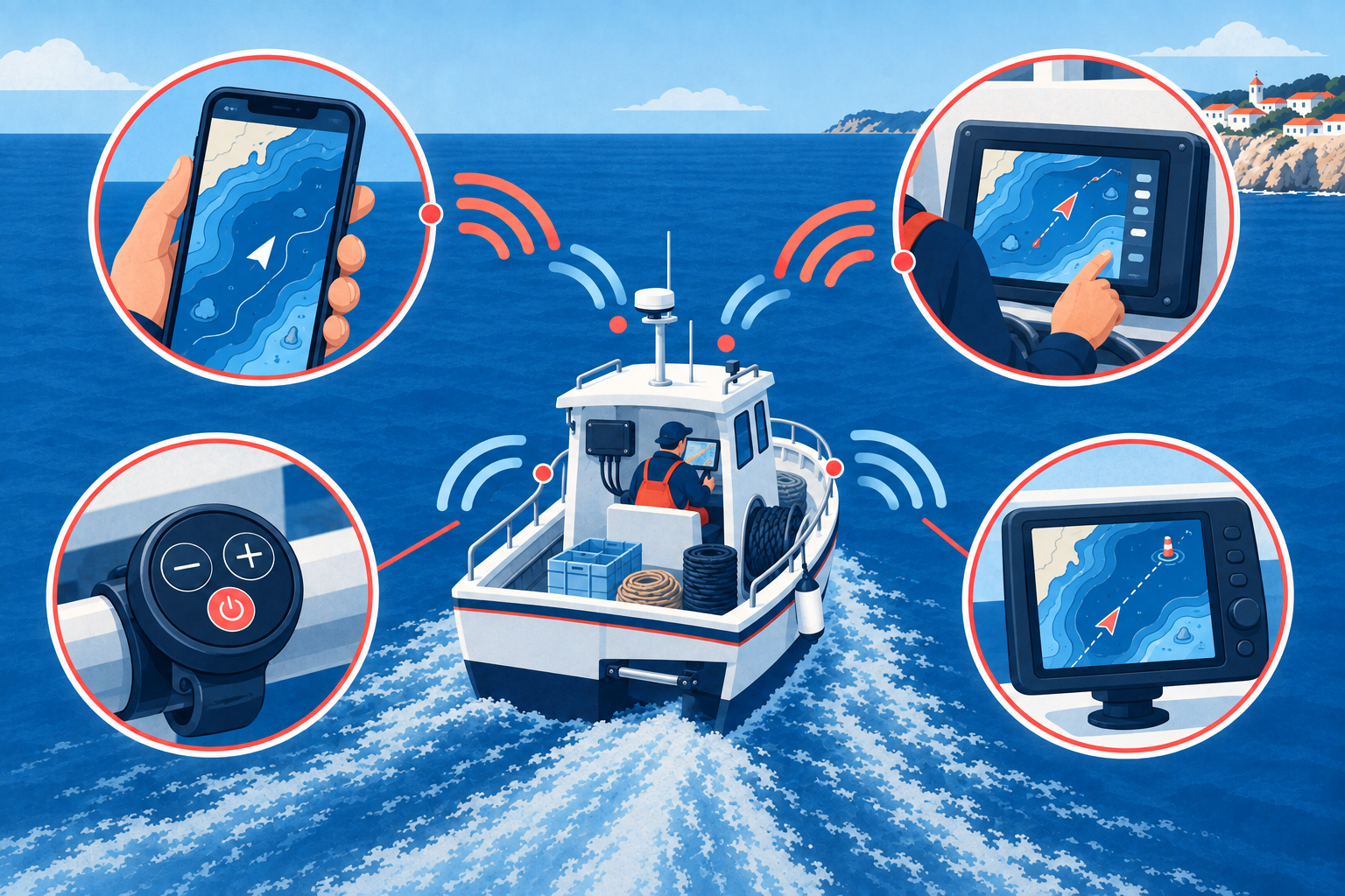 App, display, telecomando e chartplotter collegati localmente a EUNO